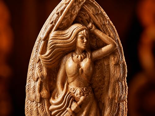Estatua Freya Decoración Nórdica Escultura de Madera miniatura 3