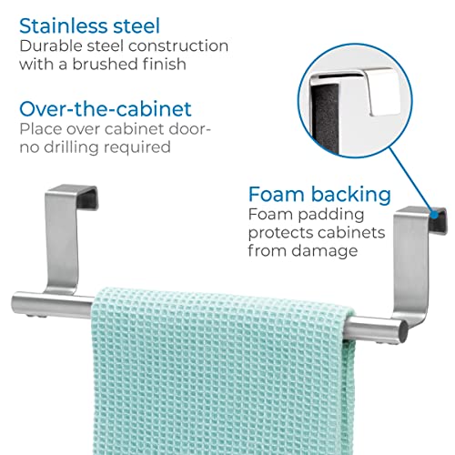 حامل مناشف فورما معدني فوق الخزانة من اي ديزاين، حامل مناشف اليد ومنشفة الغسيل للحمام والمطبخ، 9.25 انش × 2.5 انش × 2.5 انش، ستانلس ستيل