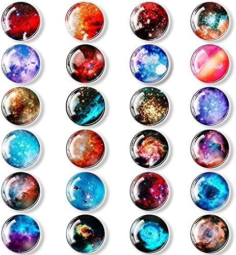 24 Pack Fridge Magnets, Refrigerator Magnets, Whiteboard Magnets, Beautiful Planetary Colorful Decorative Magnets for Fridge, Magnets for Whiteboards, Fridge Magnets for Kids Classroom Kitchen DIY
