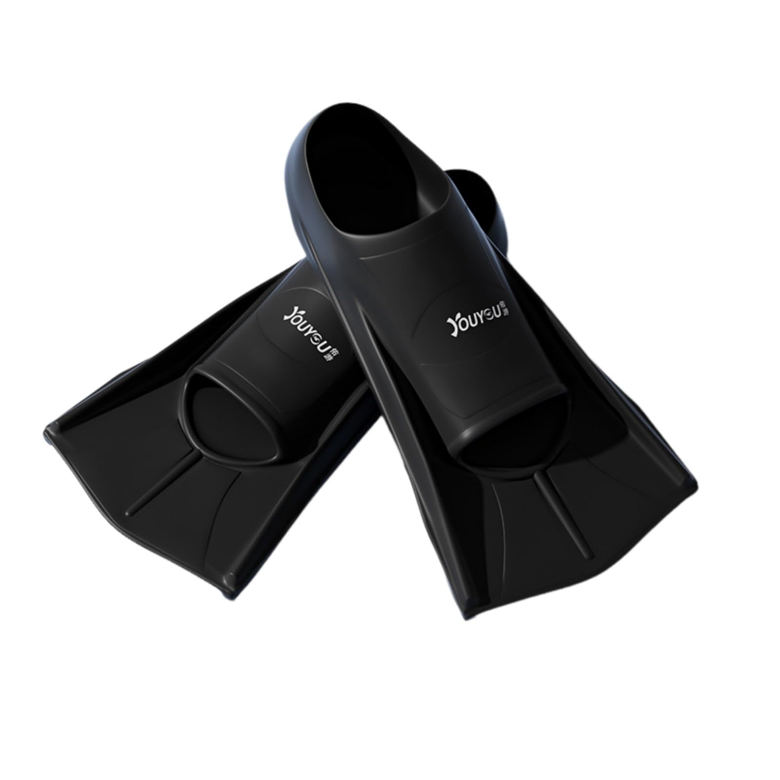 ENEN Swim Fins Adult Training Size 33-47, Silicone Training Fin Swimming Adjustable Lightweight Fins Soft Comfort for Kids Children Adult Men Women (S,Black)