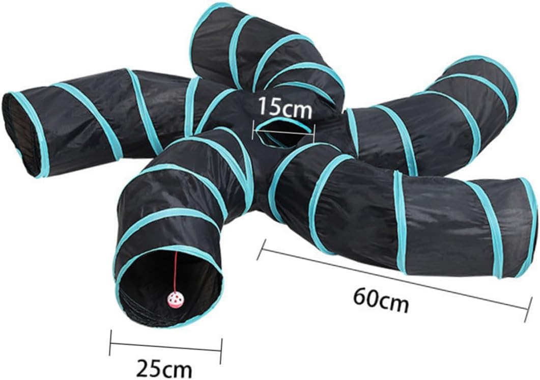 Foldable Cat Tunnel Interactive Pet Tube Play Tunnel Educational Game for Cats and Pets Space-Saving Collapsible Design for Indoor Fun