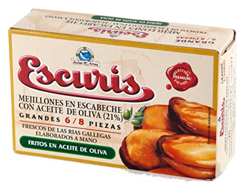 Mejillones grandes en escabeche de las Rías Gallegas 6/8 piezas, 111 gramos