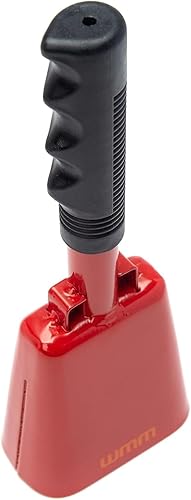 Miniatura 7 de Campanas de vaca de 10 pulgadas para eventos deportivos, campanas de animación para juegos de fútbol, cencerro grande de acero con asa, campanas