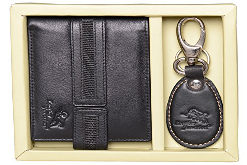 Image of Black Wallet and Key Ring Combo
