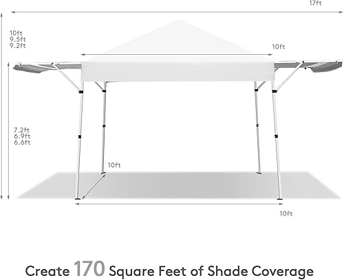 Miniatura 4 de Tangkula Tienda de campaña desplegable de 10 x 17 pies, tienda portátil para exteriores con toldos dobles ajustables, tienda de campaña instantánea