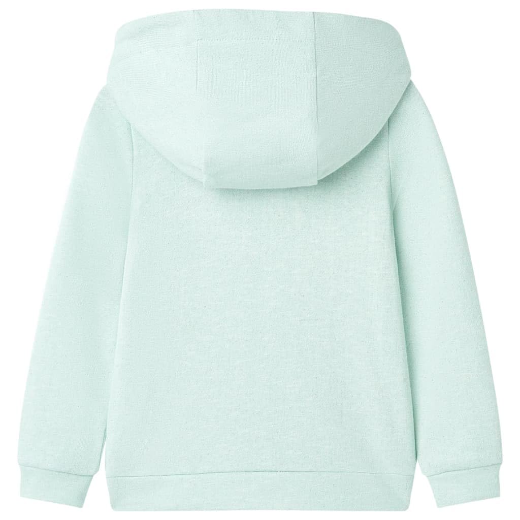 vidaXL Felpa con Cappuccio e Cerniera da Bambina Menta Chiaro Misto 116