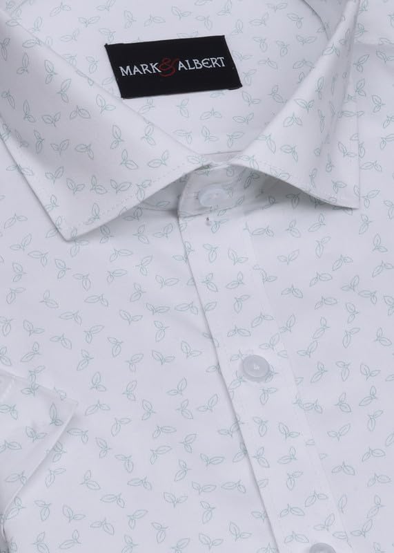 Image of MARK & ALBERT Men's 100% Cotton Printed Half Sleeves Regular Fit Shirt for Men