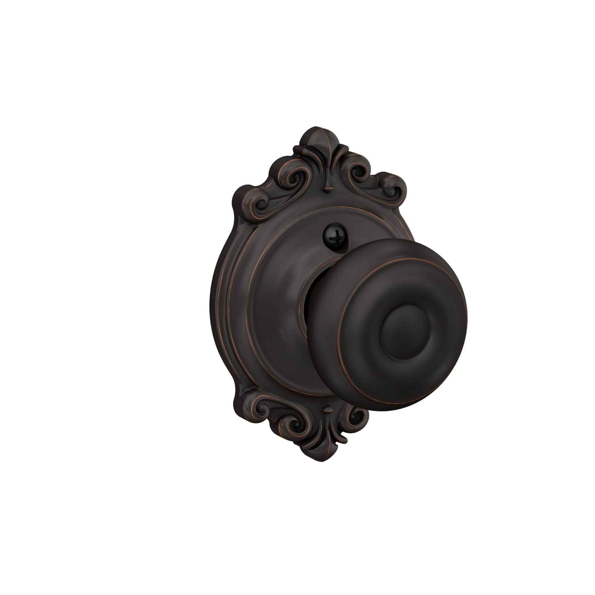 SCHLAGE F10 GEO 716 BRK Brookshire Collection Georgian Passage Knob, Aged Bronze Lock Company - Image 3