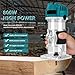 Wood Router Tool for Woodworking, 800W Wood Trimmer Router 20mm Depth Adjustable Electric Hand Trimmer 30000R/MIN Hand Trim Router for Slotting Trimming Carving