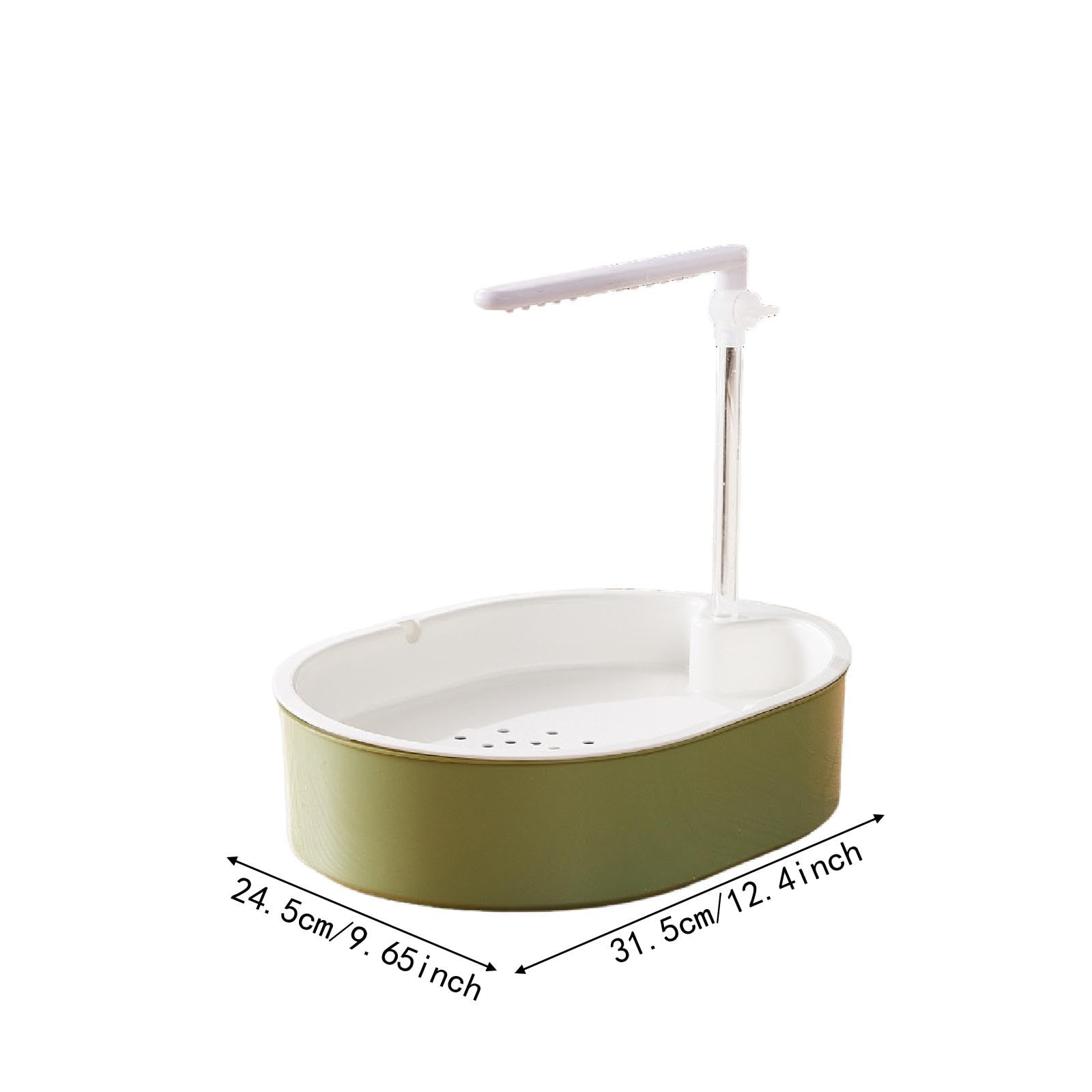 MagiDeal Vaschetta Automatica per Uccelli, Piscina per Pappagalli, Spaziosa Gabbia, Accessorio per Uccelli, Regolabile Automaticamente per E Insepar, Doccia Bianca Lineare