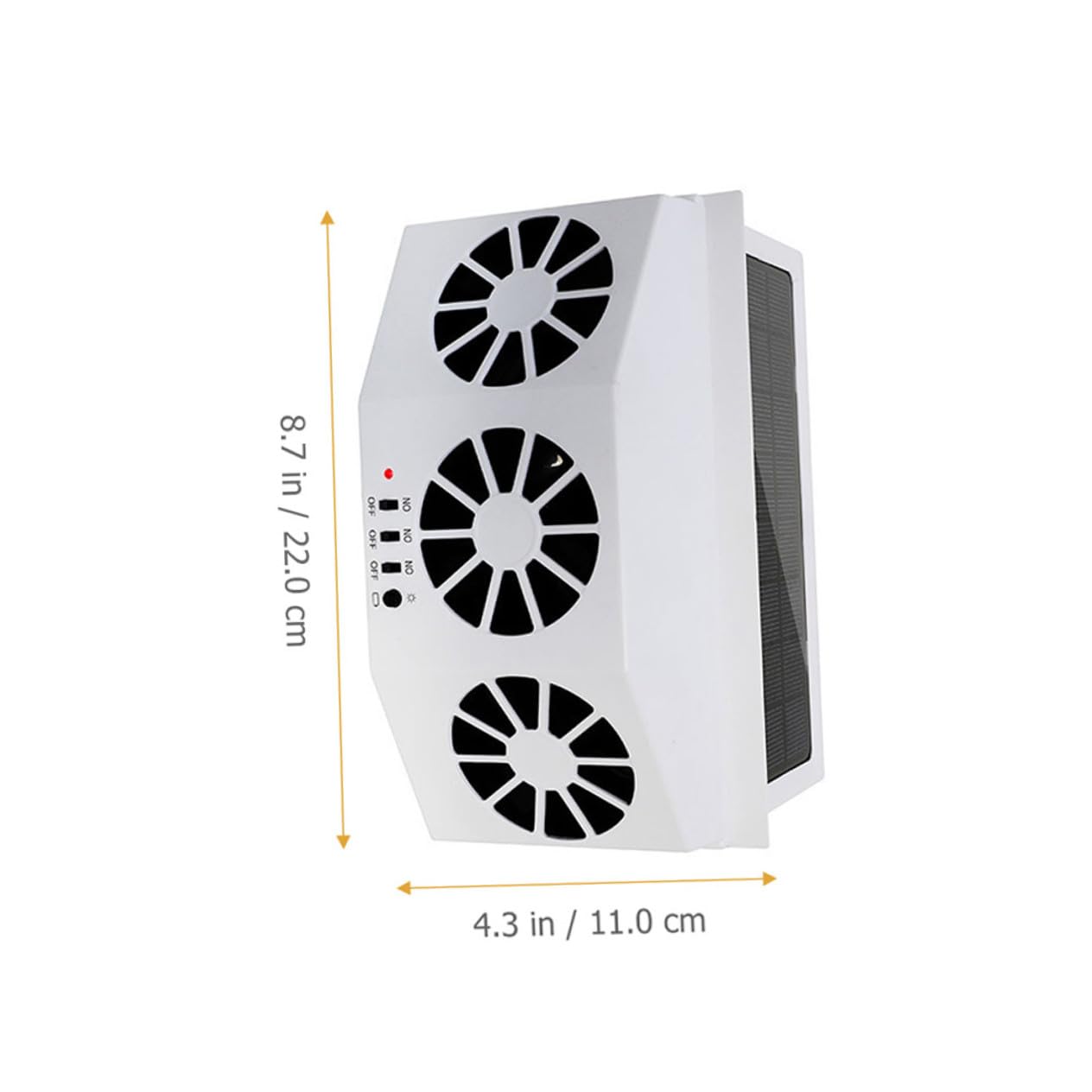 CLISPEED Ventilador de Ventilación Solar para Coche Alimentación Solar y Función de Enfriamiento Automático, Fabricado en Abs Batería Incluida para Control de Temperatura
