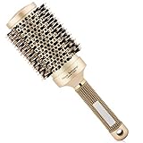 Round Brush for Blow Drying, Hair Brush With Boar Bristle, Nano Thermal Ceramic Barrel Ionic Tech Hair Brush, for Styling,Curling and Straightening (3.3 Inch, Barrel 2.1 Inch)