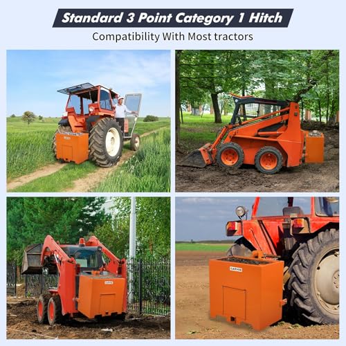 Image of Garvee 3 Point Hitch Ballast Box, 800 LBS Tractor Ballast Box with 2 in Quick Hitch Receiver for 3 Point Category 1 Tractors, Loaders and Skid Steers