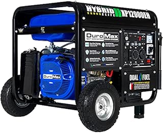 DuroMax XP12000EH Generator-12000 Watt Gas or Propane Powered Home Back Up & RV Ready, 50 State Approved Dual Fuel Electric Start Portable Generator, Black and Blue