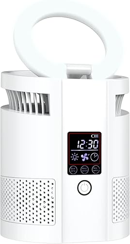 Frossvt Purificadores de aire portátiles con luz nocturna, limpiador de aire con pantalla de filtro electrónico para un mejor sueño, eliminador de