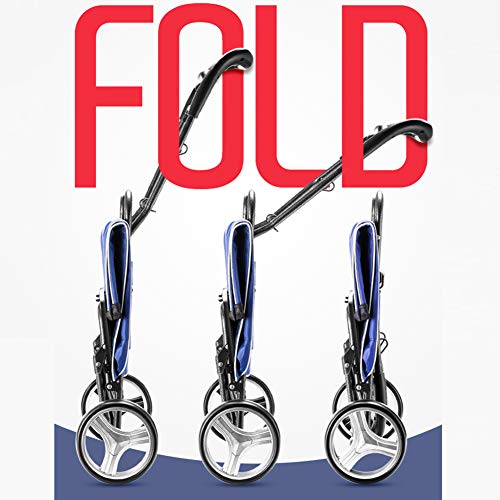 MISJIA Einkaufstrolley mit 2 Räder, Einkaufstrolley XXL mit großen Rädern in - extra großer Einkaufsroller Einkaufshilfe… – Bild 3