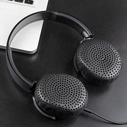 Image of SOULWIT Earpads Replacement for Skullcandy Riff, Riff2 Wired /Wireless On-Ear Headphones, Ear Pads Cushions with Softer Leather, Noise Isolation Foam (Black)
