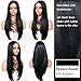 BrownBomb Black Wear and Go Glueless Wigs Pre Plucked Pre Cut for Beginners Long Layered Straight Synthetic Lace Front Wigs with bangs 26 Inch Natural 1B 3 Seconds to Wear for Beginners