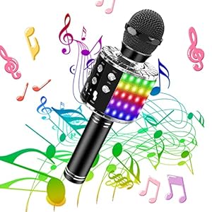 SunTop Wireless Karaoke Microfoon Bluetooth Handheld Portable Speaker huis KTV-speler met Dancing LED verlichting Opname…