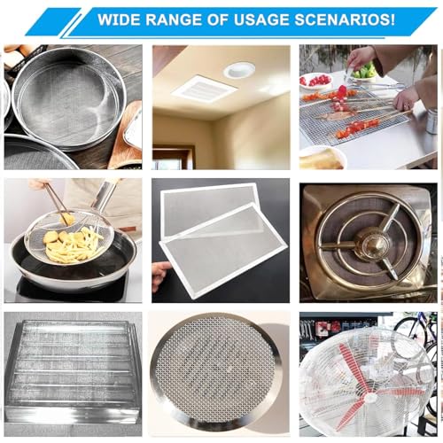 Image of 10 Mesh Stainless Steel Wire Mesh Screen 304, 15.7 inchx 147 inch, 2mm Hole | 0.45mm Sturdy Wire Metal Mesh Sheet, Easy to Cut, Rustproof & Heat-Resisting, for Window Screen, Vent, Cage, BBQ, DIY