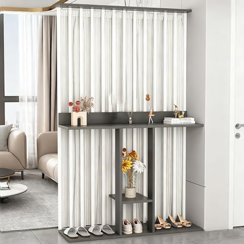 pǖʃp[eBV vCoV[XN[AJ[et_EbhubNVFtƃI[vIA֗pAz[ItBXd؂(White+Gray,120cm/47.2in)