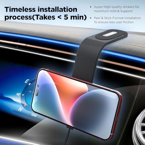 Image of Car Mount Wireless Charger Powerful Magnetic Hold Compatible with All iPhones, Android Flexible & Bendable Mobile Stand & Fast Charger