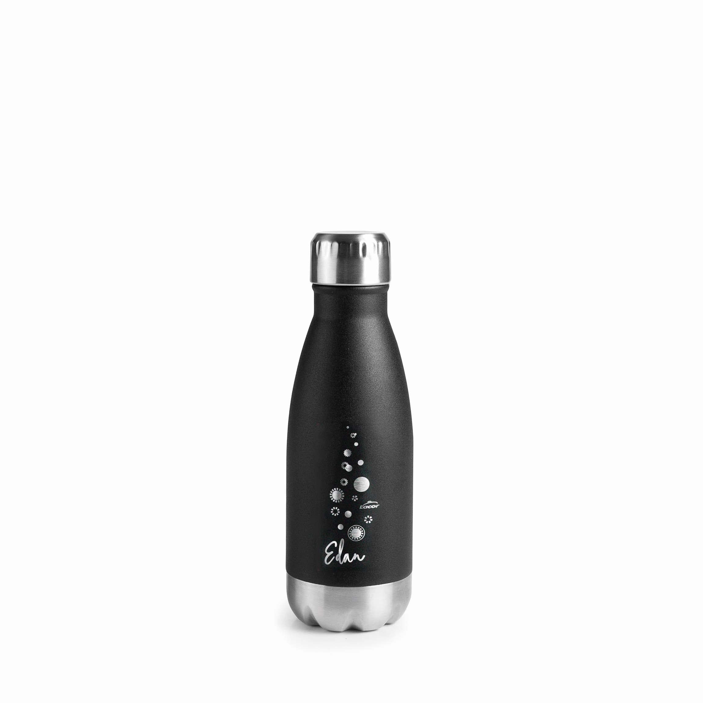 Lacor - Stainless Steel Bottle with Double Wall, Black, 0.26 liters