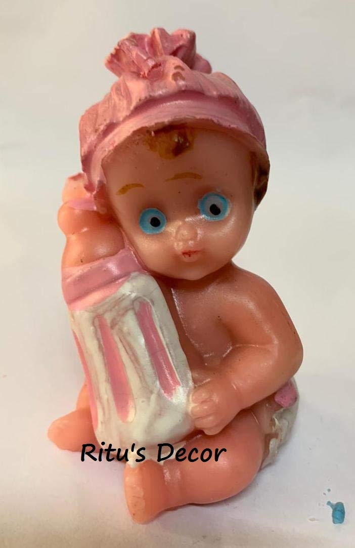 RITU'S Decor Baby Shower Fancy Baby Girl Candles for Baby Shower (Pink