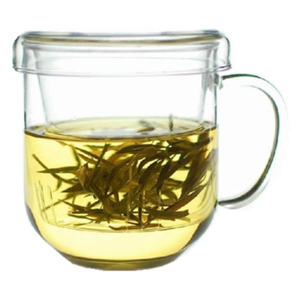 Moyishi Glass Teapot Tea Cup Glass with Infuser and Lid Green Tea Cup (Fat Mug)