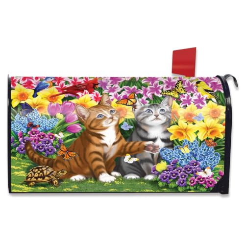Briarwood Lane Mailbox Cover - Standard Size - Garden Kittens Spring for Spring Mailbox Cover