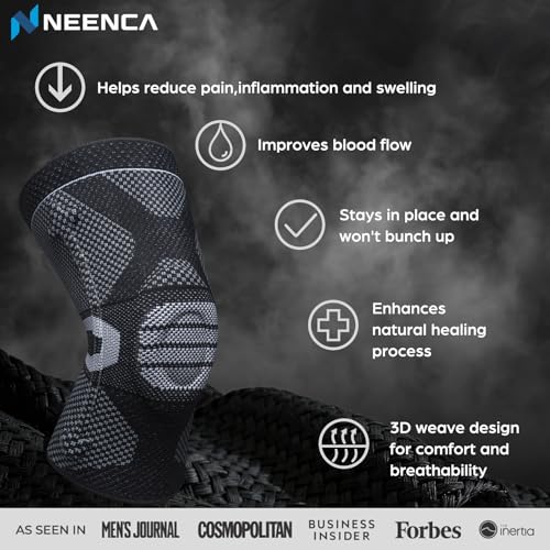 Image of NEENCA Professional Knee Brace for Pain Relief, Medical Knee Compression Sleeve, Upgraded Knee Support with Horizontal Knit Tech for Meniscus Tear, ACL, Arthritis, Joint Pain, Runner, Workout...