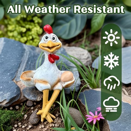 Escultura Decorativa de Pollo Divertido para Jardín miniatura 3