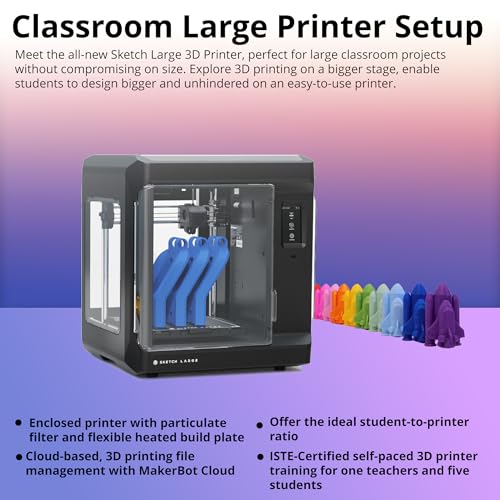 makerbot sketch 3d printer with fused deposition modelling print technology black large bundle with pla filament for sketch classroom and printers 10-pack 2 items