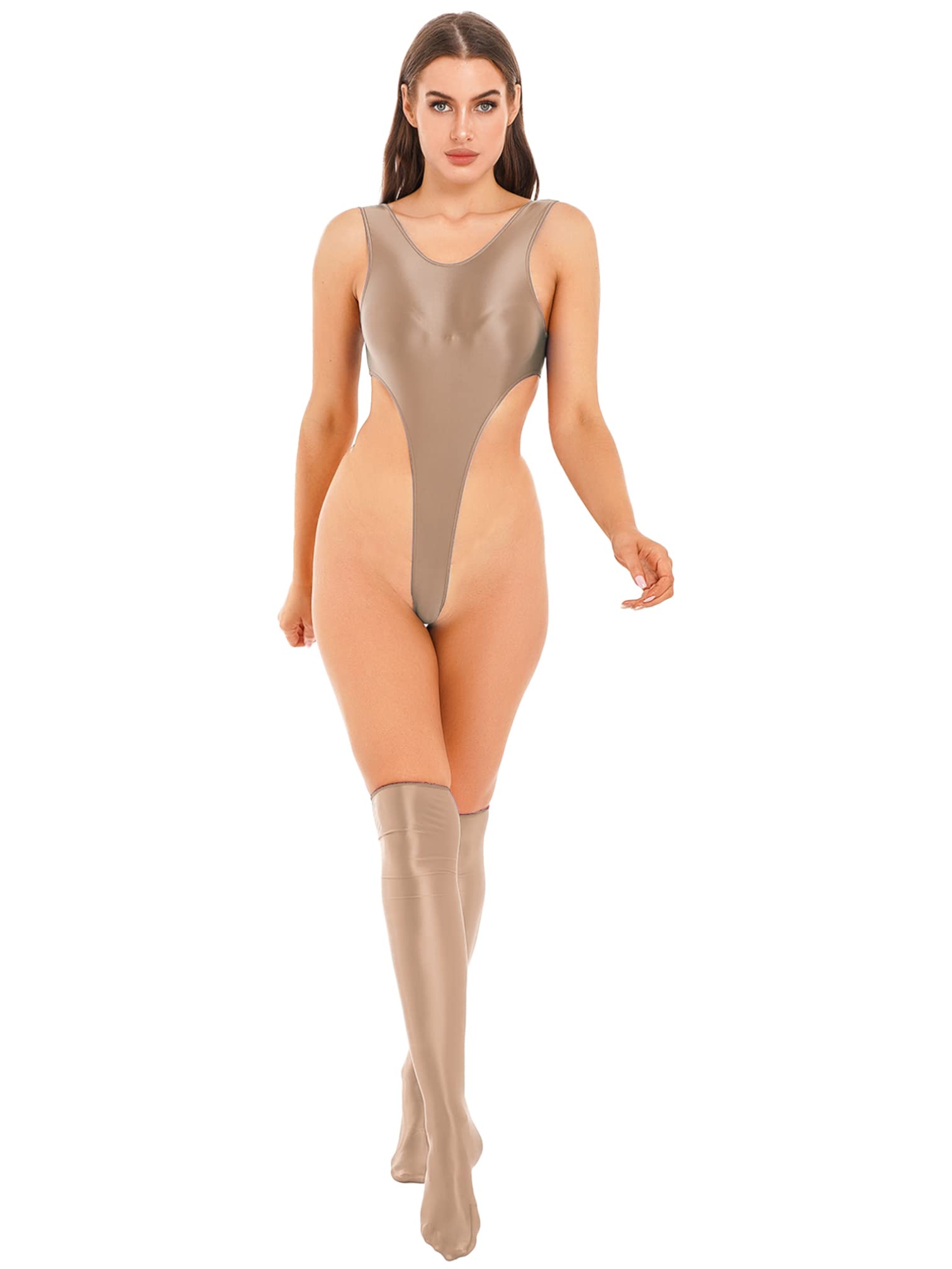 Amazon | Agoky レオタード セクシー ハイレグ 競泳用 水着