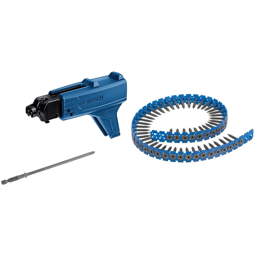 Bosch Professional chargeur de vis à bande pour visseuse plaquiste GMA 55 (compatible avec toutes les visseuses plaquiste filaires et sans-fil) + Vis de montage rapide à pas fin 3,9 x 25 S-F 25 mm