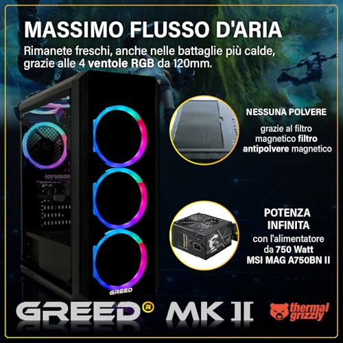 ® Mk2 – PC gaming – AMD Ryzen 7 5700X – RTX 5060 Ti – Raytracing & 4k – Computer / desktop da 4,9 GHz – 32 GB di RAM DDR4 – SSD da 1 TB – WLAN + Windows 11 Pro - PC Desktop - Immagine 3