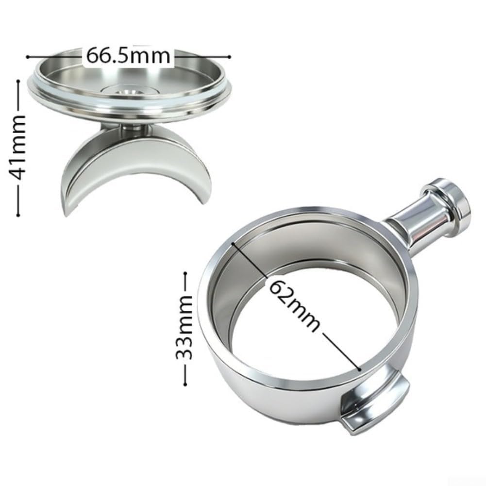 Portafiltro espresso de 58 mm con doble boquilla, acero inoxidable 304 y mango de madera de nogal, para cafeteras Petrus PE3888/PE3992, accesorio profesional para barista (aluminio + madera