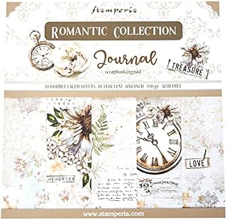 STAMPERIA INTERNATIONAL, KFT Stamperia-Mini Scrapbooking Pad-Romantic Journal, Multicoloured, 8 x 8 inches