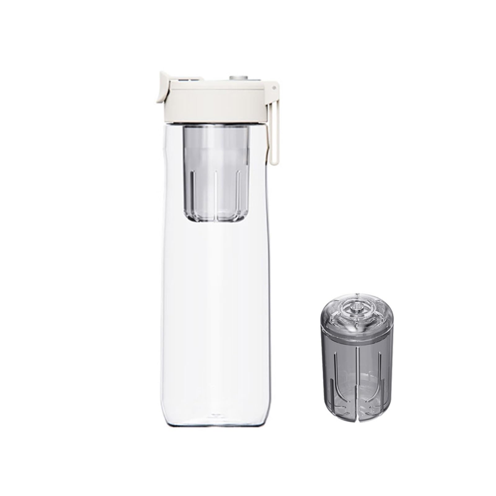 Borraccia Bottiglie d'Acqua Bottiglie d'Acqua Isolate da Viaggio Sfera Magica Tazza da tè Magnetica T Tazza d'Acqua Sportiva in plastica di Grande capacità(White,7.5 * 8.8 * 24CM(800ML)_2)