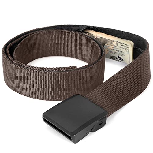 Image of Travel Security Money Belt with Hidden Money Pocket - Cashsafe Anti-Theft Wallet Unisex Nickel free Nylon Belt by JASGOOD