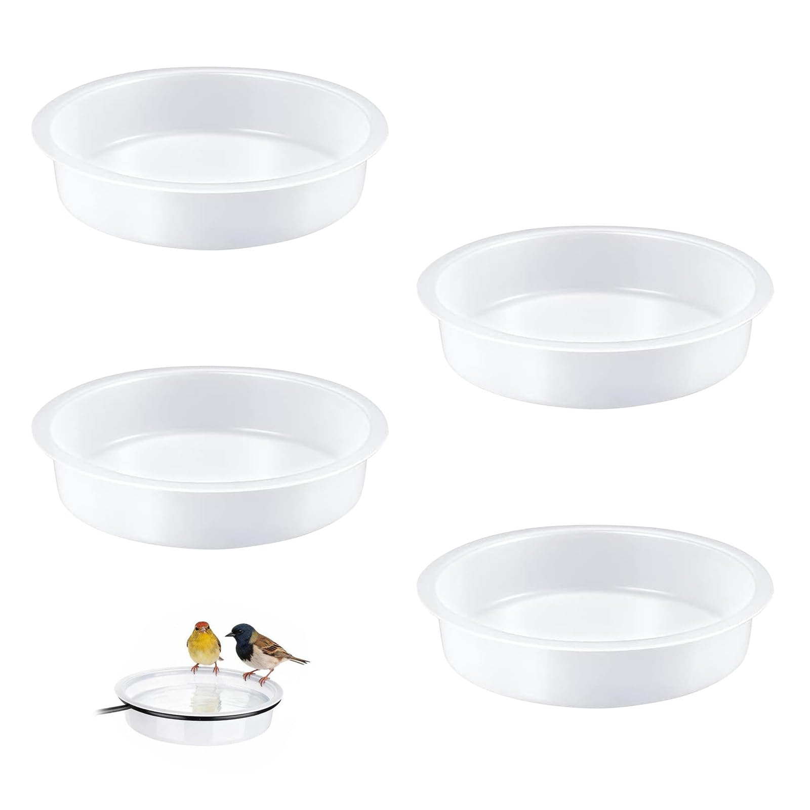 4 Pcs Bird Water Bowl Replacements, Hanging Bird Feeder Dishes for Garden