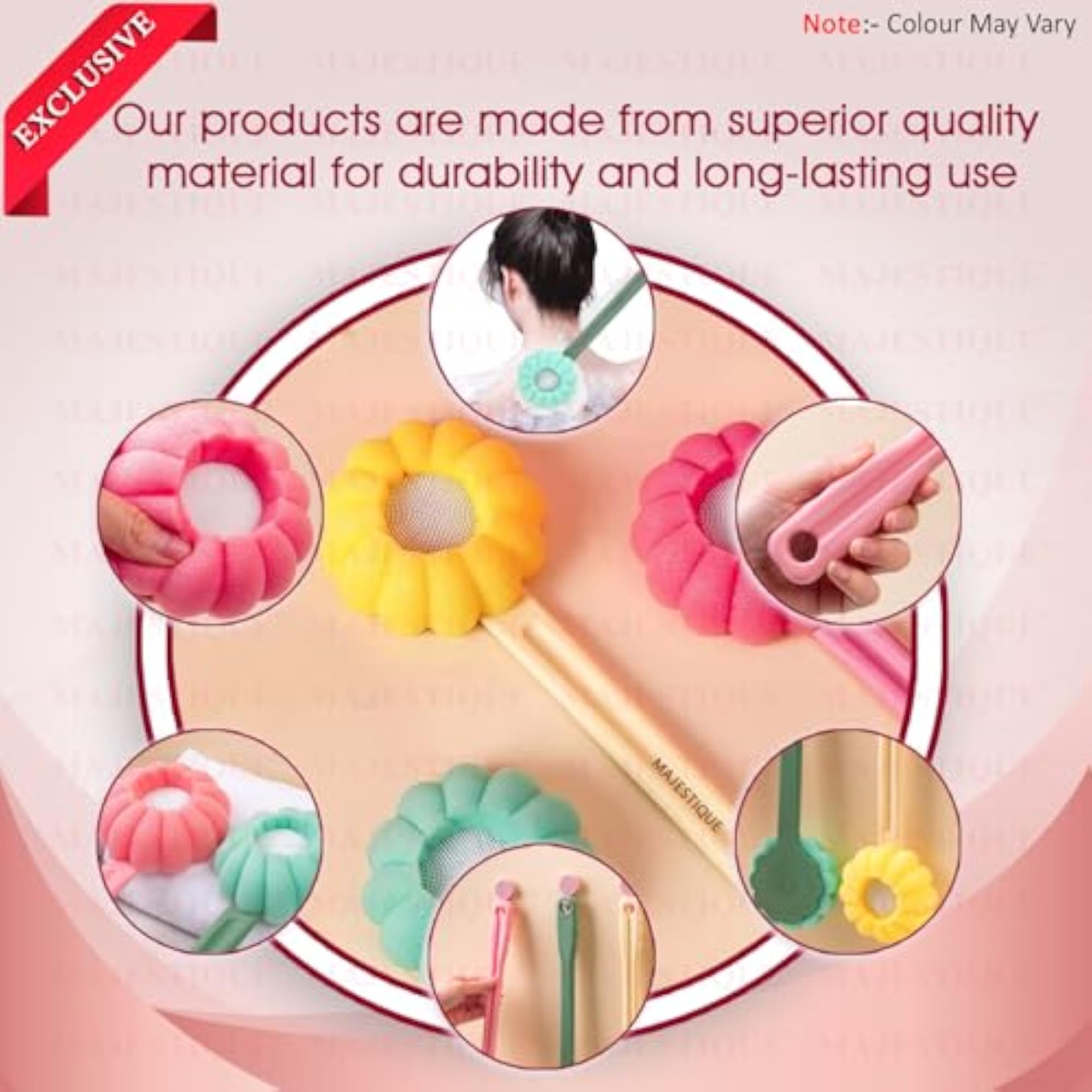 Long Handle Flower Body Wash Sponge