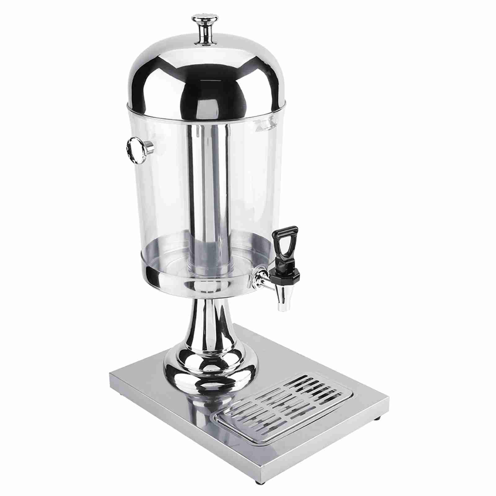 Máquina de Jugo de 8 Litros, Dispensador de Bebidas Aislado, 22.83 Pulgadas de Altura, Llenar con Jugo, Leche, café, té, Adecuado para Buffet, Restaurante, Hotel, Bar, (plata de