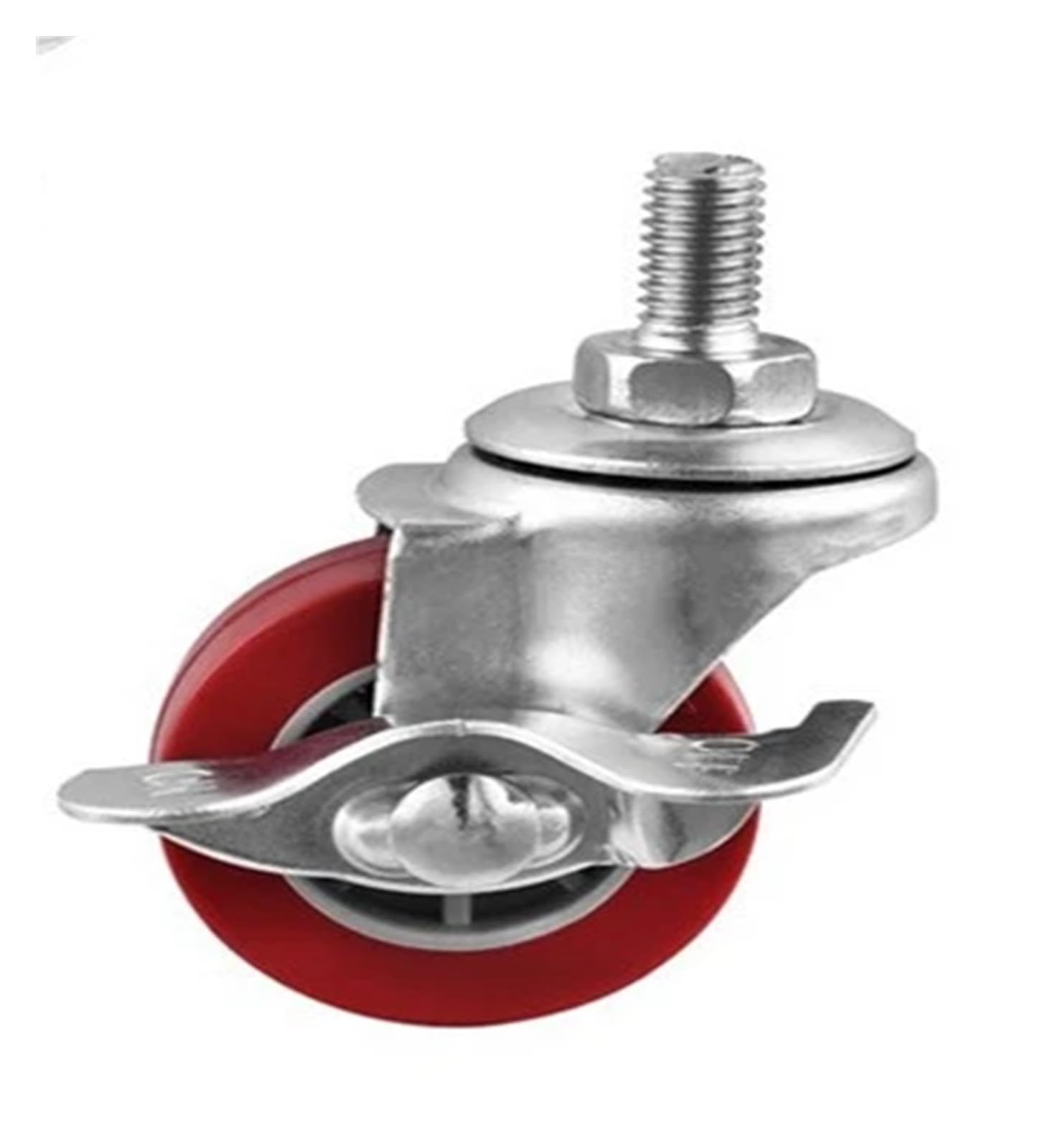 MXXDMOPD 4 Pieces/lot 1 inch/1.25 .5 inch Lightweight Polyurethane casters Small Micro Universal Rubber Wheels Silent(M8x15 Brake,1.25 Inch)