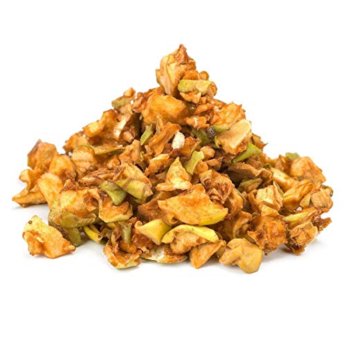 Bio ungeschälte Apfelwürfel Rohkost 1kg für Müsli und türkischer Apfeltee, Früchtetee, Fairtrade, Öko, Sonnen getrocknet, ohne Zusätze, 100% Äpfel Früchte, ungeschwefelt, ungesüßt 1000g