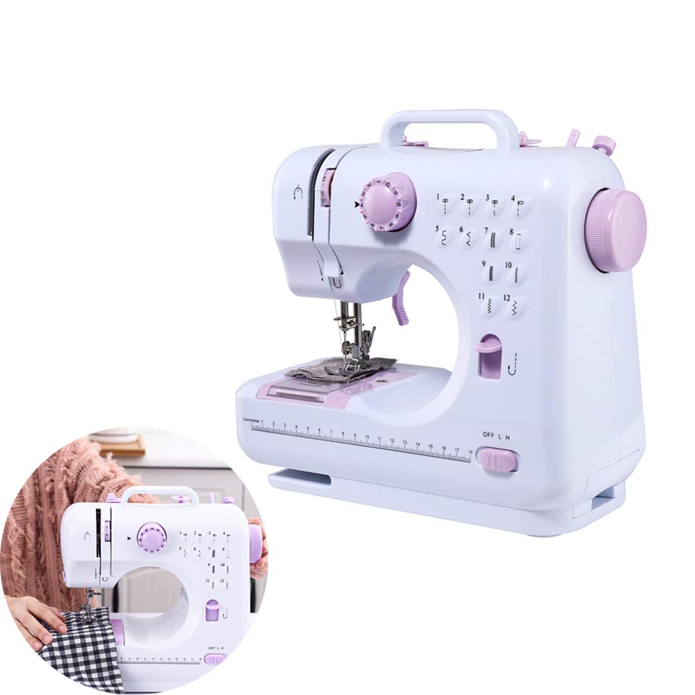 Amazon.co.jp: ポータブルミシン、12針縫う初心者ホームソーイング工芸