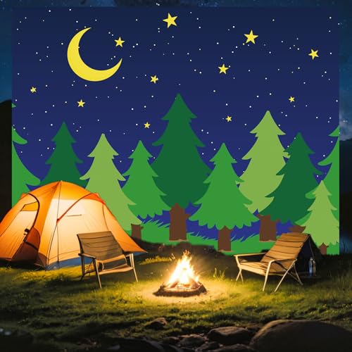 Fondo Fotográfico para Camping Bosque 8x10 ft miniatura 5