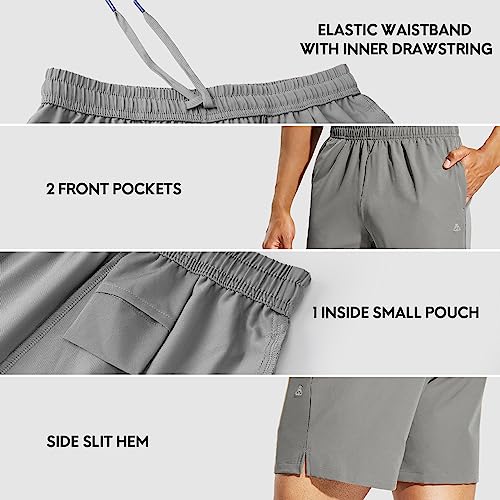 Haimont Men's Athletic Running Shorts 5 Inches for Gym Sports Active Workout with Pockets, Quick Dry, Water Resistant4