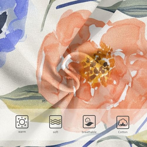 Flowers Leaves Watercolor Blue Girl Panties Cute Toddler Girls Underwear Cotton Stylish Underpants Briefs 2t3