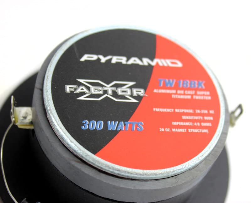Pyramid TW18BK 3.25" 300W Pro Horn Car Audio Speaker Titanium Tweeter (Renewed)